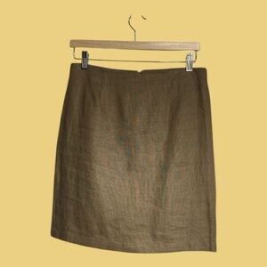 Vintage European Collection 18” Knee Length 100% Linen Pencil Skirt Size 9
